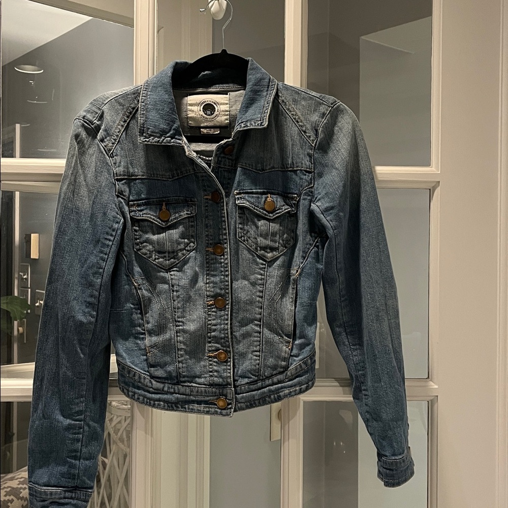 Anthropologie Daughters of the Liberation cropped denim jacket Sz XXS